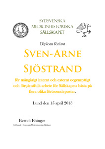 Sven-Arne Sjöstrands hedersdiplom